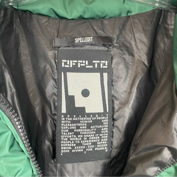 SPELLEDIT Unisex Oversized Green Puffer Jacket - Picture 7 of 9